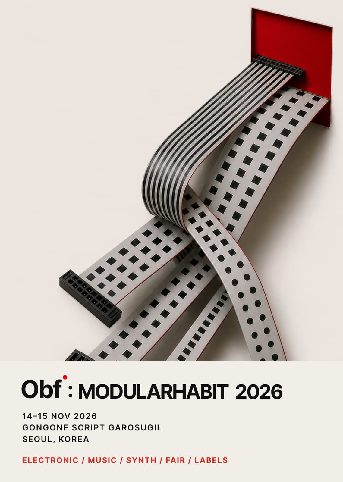 MODULARHABIT 2026 빨간 창과 펀치 패턴 포스터